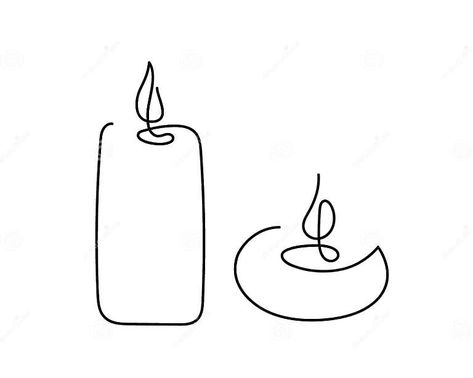 Continuous One Line Drawing Candles. Abstract Hand Drawn Burning Fire Candles by One Line Stock Vector - Illustration of vector, symbol: 230816440 Candle Logo Minimalist, Candle Drawing Aesthetic, Candle Flame Drawing, Fire Line Art, Candle Line Art, Drawing Candles, Candle Doodle, Candle Silhouette, Candle Vector