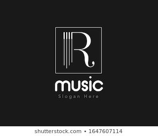 R Music Logo With Black Background R Music Logo, Logo Black Background, Logo Music, Music Logo Design, Music Logo, Media Logo, Black Music, Letter Logo Design, Food Illustration