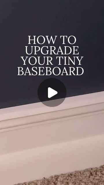 Add To Baseboard Trim, Cover Trim Baseboard, Beige Baseboards And Trim, Baseboard Cover Ideas, How To Make Baseboards Look Taller, Unique Baseboard Ideas, Baseboard Ideas Color, Baseboard Upgrade, Dark Baseboards And Trim