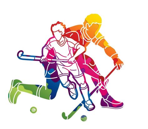 Field Hockey Sport Team Male Players Mix Action Cartoon Graphic Vector Sports Day Clipart, Hockey Clipart, Hockey Drawing, Action Cartoon, Hockey Aesthetic, Hockey Sport, Sports Poster, Sports Day, Sport Hockey