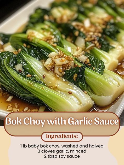 Bock Choy Recipes, Chinese Side Dishes, Healthy Chinese, Garlic Sauce Recipe, Chinese Foods, Asian Vegetables, Veggie Delight, Healthy Menu, Garlic Recipes