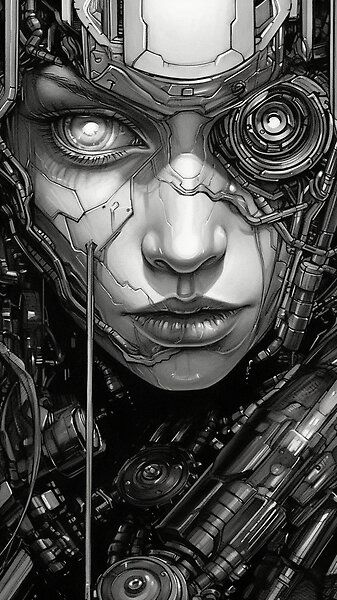 Robot Eyes by innazimovec | Redbubble Robot People Art, Robotic Eye Cyberpunk, Robot Eyes Cyborgs, Cyborgs Fantasy Art, Character Design Robotics, Cyberpunk Robot Art, Robot Eyes Drawing, Fantasy Robot Concept Art, Robot Concept Art Cyberpunk