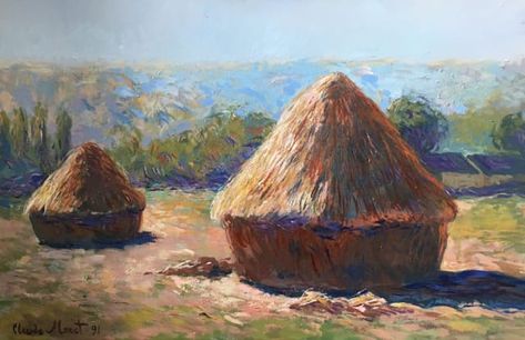 Monet Haystacks Paintings, Monet Haystacks, Matisse Drawing, Iconic Paintings, Cubist Paintings, Art Expressions, Monet Art, Famous Artwork, Artwork Online