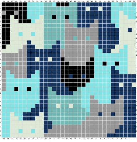 Catghan Pattern, Crochet Sweater Grid Pattern, Tapestry Cat Pattern, Tapestry Crochet Cats, Crochet Graph Patterns Cat, Crochet Cat Pixel Pattern, Cat Pixel Grid Crochet, Crochet Cat Square, Cat Crochet Granny Square