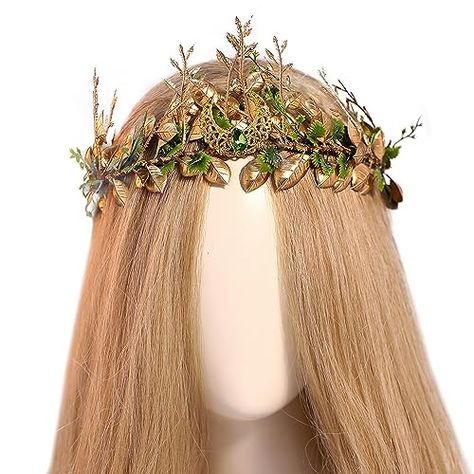 Woodland Fairy Crown, Woodland Fairy Costume, Fairy Flower Crown, Elf Crown, Princess Photo Shoot, Leaf Tiara, Fairy Headpiece, Woodland Elf, Halloween Princess