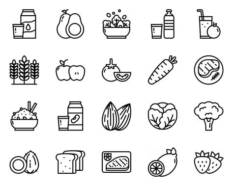 Healthy Food outline icon and symbol for website, application Food Outline, Food Symbol, Embroidery Journal, Pulses Recipes, Healthy Food Logo, Healthy Restaurant, Food Logo Design, Life Symbol, Symbol Design