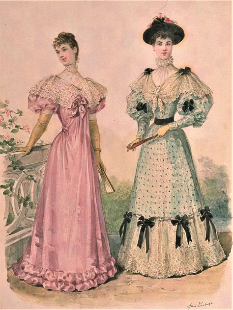 Fashion Plate - La Mode Illustree - 1893 1890s Dress, 60s Vintage Fashion, Belle Epoque Fashion, 1899 Fashion, Vintage Prairie Dress, 1870s Fashion, Victorian Dresses, Victorian Era Fashion, 1890s Fashion