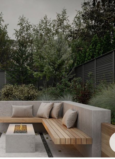 Planter Seating, Contemporary Fencing, Slatted Fence, Slatted Fence Panels, Composite Fencing, Composite Fence, Fence Boards, Outdoor Gardens Design, Roof Garden