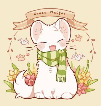 Harry X Draco, Harry Potter Cat, Kawaii Cat Drawing, Cute Harry Potter, Cute Ferrets, Cute Kawaii Animals, Harry Potter Drawings, Harry Potter Anime, Cute Animal Drawings Kawaii