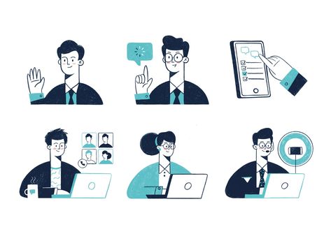 Office Illustration, Office People, Vector Character Design, Flat Design Illustration, Outline Illustration, Simple Illustration, Business Illustration, Vector Character, People Illustration