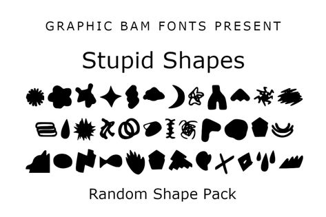 Download Stupid Shapes font for iOS, Android, macOS, or Windows for free, or you can buy the full version with a commercial license here. Stupid Shapes is a cool and unique looking dingbats font. It includes a fun collection of various random glyphs, perfect for any design, craft or project. Stupid Shapes Font Free Download […] The post Stupid Shapes Font appeared first on FreeFontDL. Dingbats Fonts, Vhs Glitch, Photoshop Shapes, Farmhouse Font, Cute Typography, Geometric Font, Bubble Style, Font Setting, Cricut Fonts