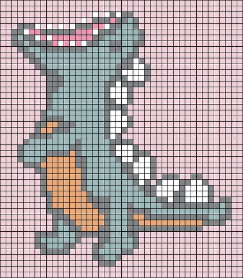 Alpha pattern #37978 | BraceletBook Simple Pixel Art Aesthetic, Dino Pixel Art Pattern, Pixel Dino, Pixel Grid Ideas Crochet With Mahum, Dino Pixel Art, Dinosaur Perler Bead Pattern, Pixel Art Grid Dinosaur, Minecraft Alpha Pattern, Dinosaur Grid Pattern