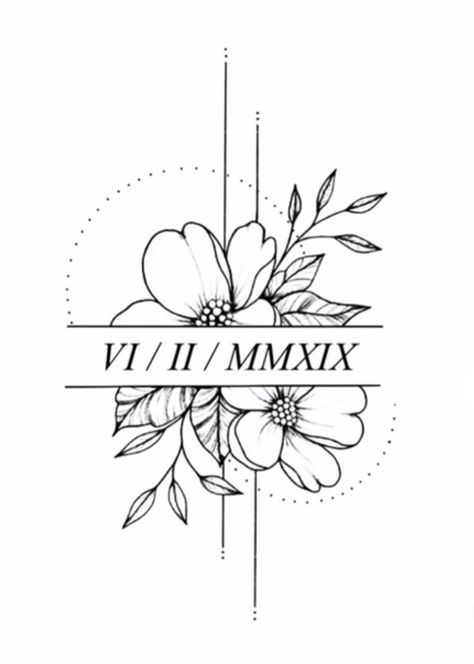 Flowers Tattoo With Name, Name With Flowers Tattoo, Birth Flower Drawings, Last Name Tattoo For Women, Inside Elbow Tattoo, Flower With Name Tattoo, Maiden Name Tattoo, Tommy Tattoo, Sewing Tattoo