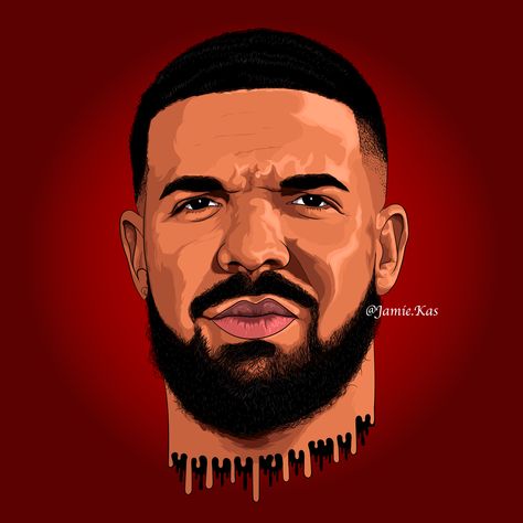 Drake Cartoon Art, Drake Cartoon, Poka Arts, Drake Drawing, Kendrick Lamar Art, Drake Art, Vector Portraits, Cartoon Yourself, Trap Art