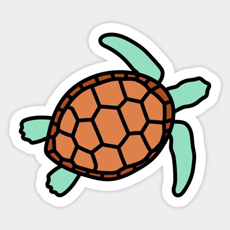 Aesthetic Simple Sticker Ideas, Cute Turtle Stickers, Preppy Water Bottle Stickers, Cute Beach Stickers, Sea Turtle Sticker, Small Stickers Aesthetic, Tortuga Aesthetic, Aesthetic Water Bottle Stickers, Cute Sticker Ideas Easy