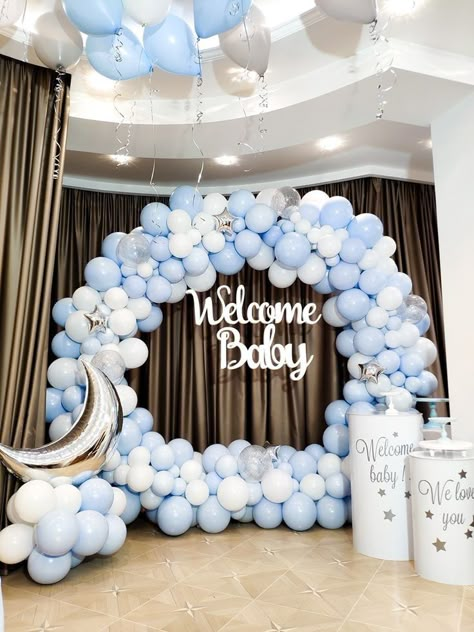 Babyshower Background Boy, Baby Boy Decorations Welcome, Baby Girl Welcome Decoration, Welcome Baby Boy Decoration Ideas, Baby Welcome Decoration Home, Welcome Baby Decoration Ideas, Baby Welcome Decoration, Boy Party Balloons, Welcome Decoration