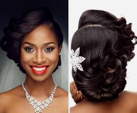 asymmetrical loose updo for black women Gwen Hair, African American Bride Hairstyles, Black Wedding Hairstyles, Loose Updo, Beautiful Bridal Hair, American Hairstyles, Vintage Wedding Hair, Fabulous Wedding, Beautiful Hairstyles