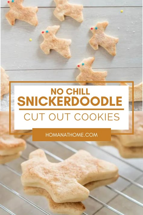 Cookie Dough Recipe For Decorating, Roll Out Snickerdoodle Cookies, Cut Out Sugar Cookies That Don't Spread, Best Roll Out Cookies, Snickerdoodle Roll Out Cookies, Snickerdoodle Sugar Cookies Cut Out, Snickerdoodle Sugar Cookies, Cinnamon Sugar Cookies Cut Out, Decorative Cookie Recipes