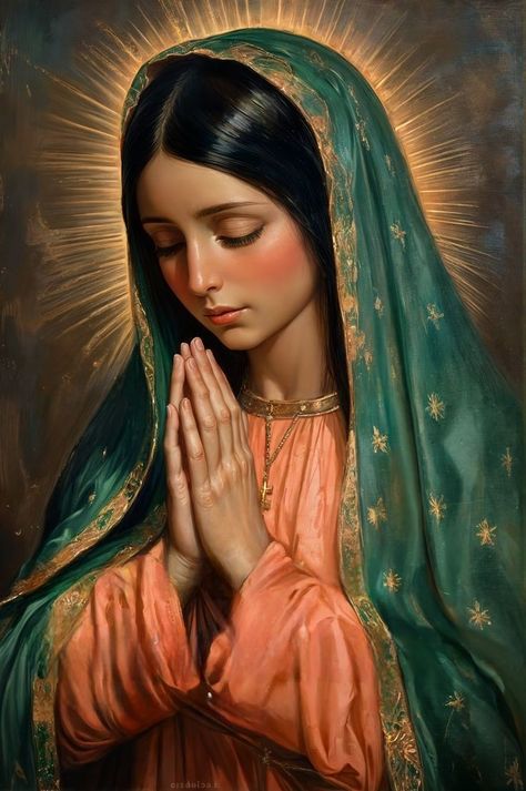 Mother Mary Tattoos, Virgin Guadalupe, Mother Mary Pictures, Hail Holy Queen, Heaven Tattoos, Christ Tattoo, Virgin Mary Art, Mother Mary Images, Mexican Culture Art