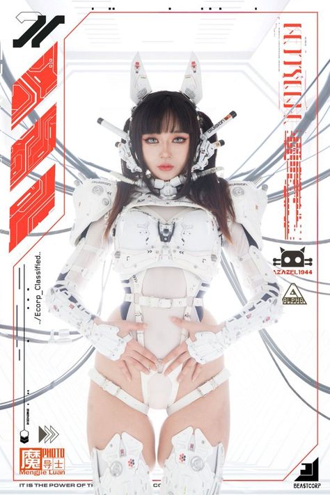 Exoskeleton Armor, Cybercore Aesthetic, Cyberpunk Aesthetic, Cyberpunk Fashion, Figure Poses, Futuristic Fashion, Pose Reference Photo, Female Character Design, Retro Futurism