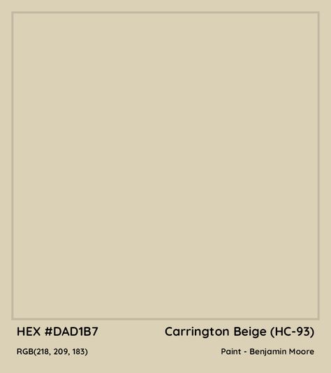 Beige Rgb Code, Bm Carrington Beige, Benjamin Moore Carrington Beige, Carrington Beige Benjamin Moore, Beige Color Code, Bleeker Beige, Paint Benjamin Moore, Craftsman Colors, Benjamin Moore Kitchen