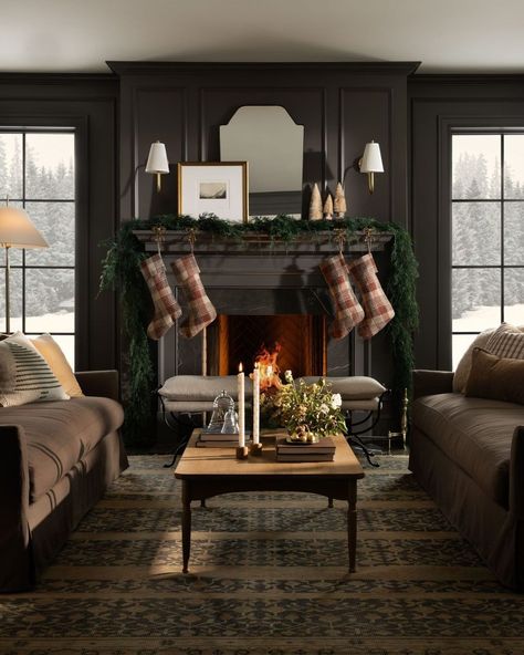 Studio McGee (@studiomcgee) • Instagram photos and videos Hanging Mirror Over Fireplace, Studio Mcgee Blog, Mirror Over Fireplace, Basic House, The Mcgee Home, Upstairs Living Room, Mcgee Home, Shea Mcgee, Little Cabin In The Woods