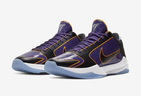 Nike Kobe 5 Protro Lakers CD4991-500 Release Date-4 Kobe Shoes Basketball, Kobe 5 Protro, Kobe 5, Sneakers Box, Nike Zoom Kobe, Kobe Shoes, Allen Iverson, Black Mamba, Bruce Lee