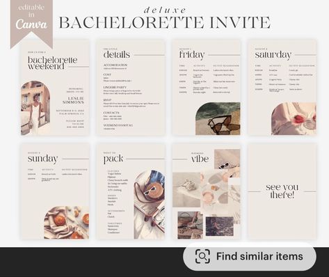 Bachelorette Weekend Itinerary, 30th Birthday Themes, Lingerie Party, Bachelorette Itinerary, Ultimate Planner, Weekend Activities, Itinerary Template, Bachelorette Invitations, Time Activities