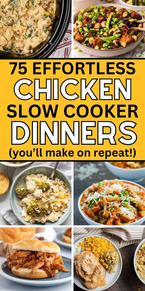 crockpot chicken breast recipes easy dinners Crock Pot Chicken Recipes Meal Prep, Slow Cooker Meals Chicken, Chicken Crock Pot Meals, Easy Chicken Crock Pot, Crock Pot Meals Easy, Easy Crockpot Chicken Recipes, Chicken In Crock Pot, Crockpot Dump Recipes, Chicken Crock Pot