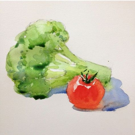 Watercolor Fruits, Vegetable Painting, Fruits Drawing, Watercolor Food, Watercolor Fruit, Watercolor Lessons, Watercolor Projects, Learn How To Paint, Fruit Painting