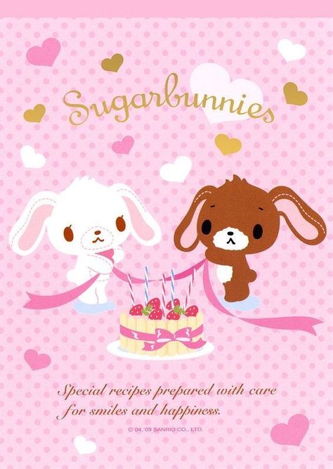 Sugarbunnies Sanrio, Sugar Bunnies, Bunny Poster, Anime Wall Prints !!, Japanese Poster Design, Charmmy Kitty, Poster Room, Sanrio Wallpaper, Japanese Poster