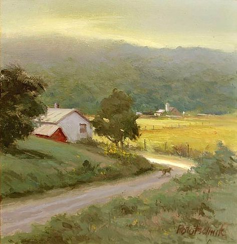 John Pototschnik · "Curiosity" - 9.25" x 8.75" John Pototschnik, Fine Art Studio, Rural Living, Old Barns, Country Road, Another World, Artsy Fartsy, Oil Paintings, Soft Pastel