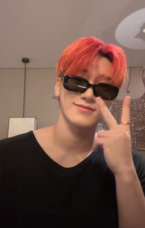 Ateez Sunglasses, San Red Hair, San Glasses, You Are My Treasure, Do Or Die, Perfect Posture, Boyfriend Wallpaper, San Ateez, Ateez San