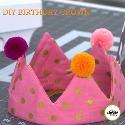 A DIY birthday crown is the perfect quick and easy project to make for kids’ birthdays, celebrations, or everyday dress-up fun. Emily Steffen shows step-by-step how to make this fun project in sizes perfect for kids or even adults. Diy Birthday Crown, Fabric Crown, Crown For Kids, Crown Party, Homemade Birthday, Diy Crown, Sewing Circles, Birthday Party Activities, Birthday Crown