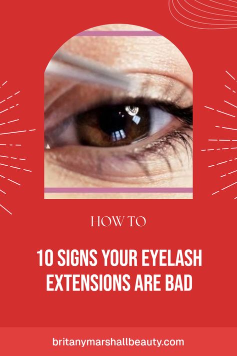 This pin highlights 10 indicators of bad eyelash extensions along with a guide to fixing any problems. Click to discover essential tips for beautiful, healthy lashes! Bad Eyelash Extensions, How To Clean Lashes, Bueaty Tips, Heated Eyelash Curler, Eye Infections, Eyelash Lift, What To Watch, Lash Adhesive, Lash Artist