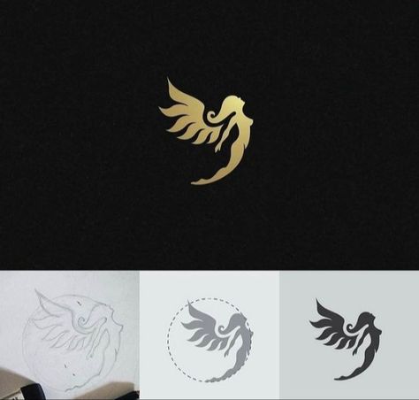 Angel Logo Design Art, Angel Logo Design Ideas, Fairy Logo Design Ideas, Angel Logo Ideas, Fantasy Logo Design, Fairy Logo Design, Angel Logo Design, Fairy Logo, Angel Logo