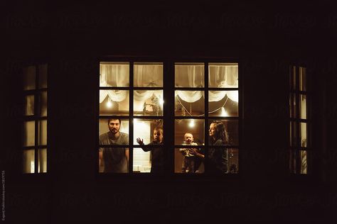 Looking at a Family through a night-time window Picture Through A Window, Looking Through Window, Window With A View, Night Window, Another Aesthetic, Deep In Love, Window Photography, Fam Photos, Photo Window