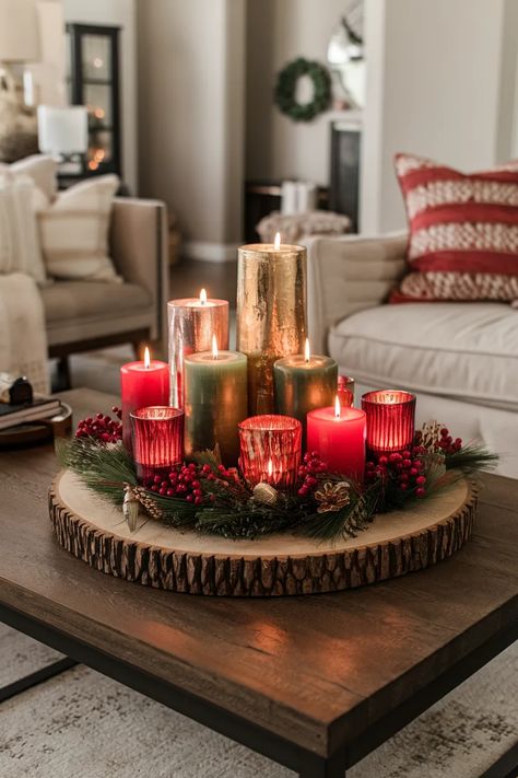 Christmas Coffee Table Decor Ideas, Christmas Coffee Table, Fairy Lights In A Jar, Christmas Coffee Table Decor, Coffee Table Decor Ideas, Diy Table Decor, Tabletop Christmas Tree, Table Decor Ideas, Organization Decor