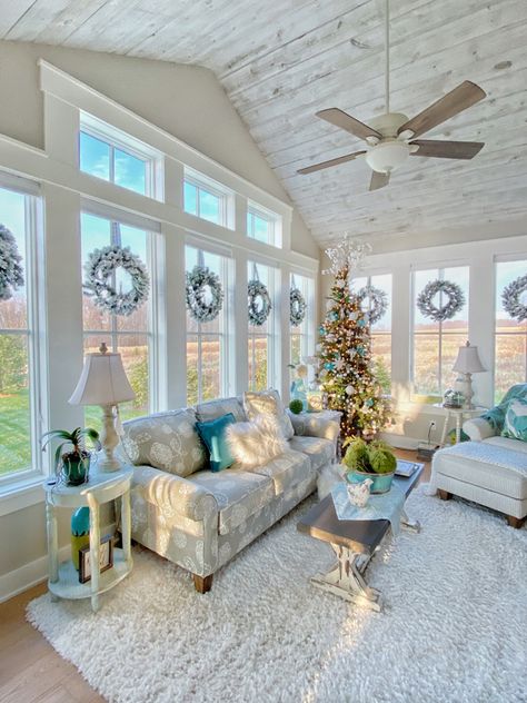 Plaids And Poppies, Sunroom Remodel, Tranquil Home, All Season Room, Family Room Addition, 3 Season Room, 4 Season Room, Decor Ideas For Living Room, Four Seasons Room