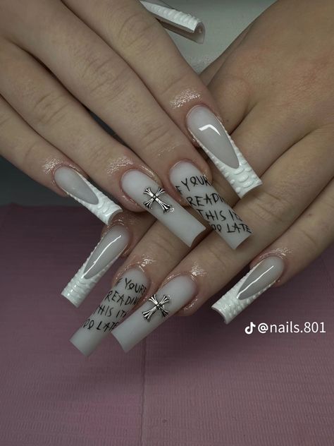 Drake Nails, Music Nails, Concert Nails, Crazy Nail Designs, Its Too Late, Punk Nails, Colored Acrylic Nails, Classy Acrylic Nails, Short Square Acrylic Nails