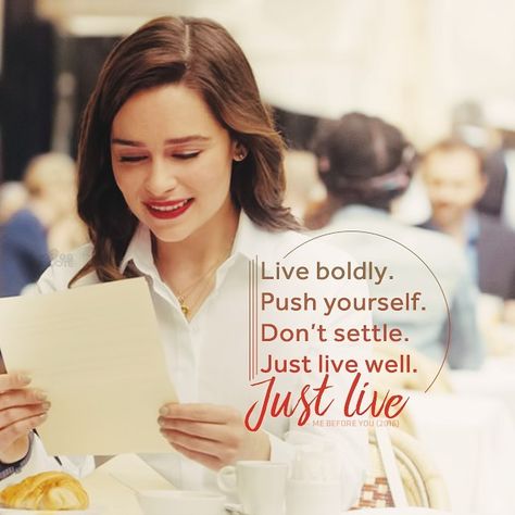 Pura Vita on Instagram: “"Live boldly. Push yourself. Don’t settle. Just live well. Just live" . {#Movie: #MeBeforeYou (2016)} des by |Invisible|@#TuEsMonLilas…” Me Before You Quotes, Will Traynor, Louisa Clark, Me Before U, Kite Quotes, Quotes From Movies, Live Boldly, Favorite Movie Quotes, Sam Claflin