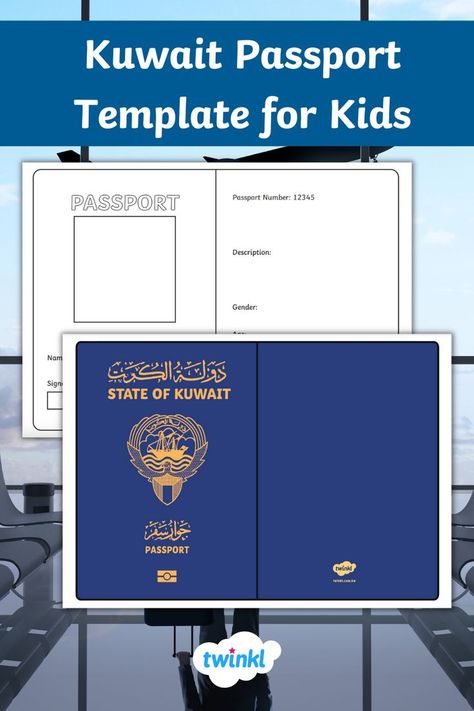 Kuwait Passport template craft for kids Kuwait Passport, Kuwait National Day, Passport Template, Draw A Picture, Passport Number, Passport Pictures, Nursery Activities, Easy Arts And Crafts, Teaching Children