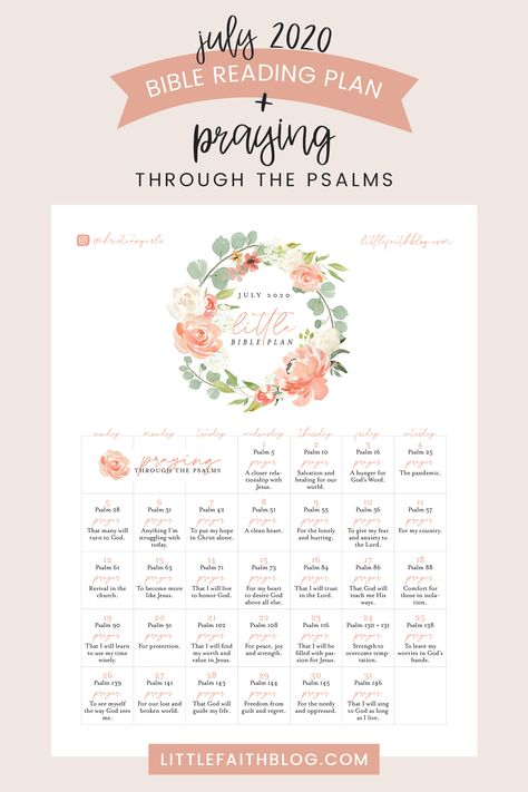 Psalms Reading Plan, Psalm Reading Plan, July Bible Reading Plan, Bible Plans, Improving Life, Daily Devotional Prayer, Psalm 6, Psalm 5, Bible Studying