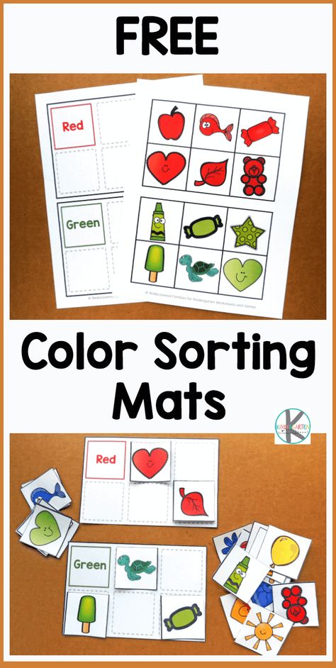 FREE Color Sorting Mats - kids will have fun practicing identifying major colors with these free printable, reusable, sorting activity. Perfect for toddler, preschool, kindergarten, and first grade kids. Introduction To Numbers Preschool, Color Sorting Printable Free, Learning Trays Preschool, Shape Sorting Mats Free, Sorting Shapes Preschool Free Printables, Identifying Colors Preschool, Shapes And Colors Preschool Activities Free Printable, Toddler Printable Activities, Colors For Preschool