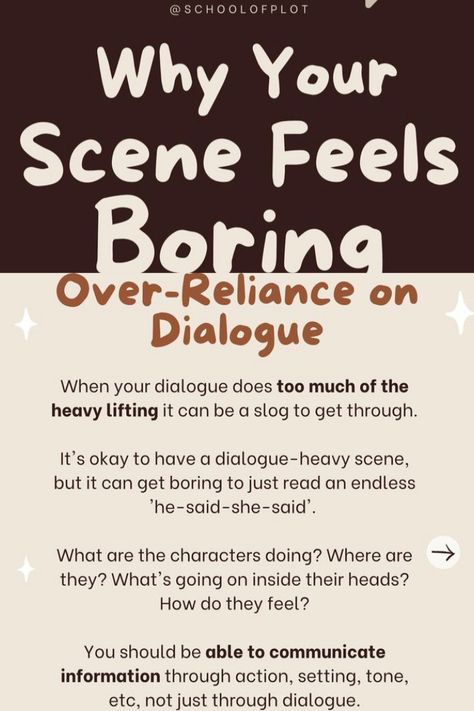 why a scene feels boring Writing Expressions, Story Tips, Character Writing, Writing Story, Writing Plot, Writing Inspiration Tips, Prompts Ideas, Writing Fantasy, Writing Prompts For Writers