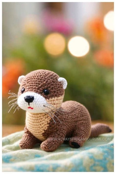 Free Manatee Crochet Pattern, Crochet Sea Otter Free Pattern, Crochet Ferret Pattern, Crochet Ferret Pattern Free, Ferret Crochet Pattern Free, Manatee Crochet Pattern Free, Platypus Crochet Pattern Free, Otter Amigurumi Free Pattern, Crocheted Ferret