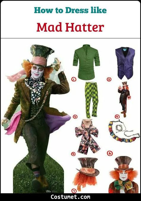 Mens Mad Hatter Costume, Mad Hatter Costume Accessories, Mad Hatter Costume Female, Diy Mad Hatter Hat, Mad Hatter Diy Costume, Mad Hatter Costume Kids, Mad Hatter Halloween, Mad Hatter Outfit, Mad Hatter Makeup