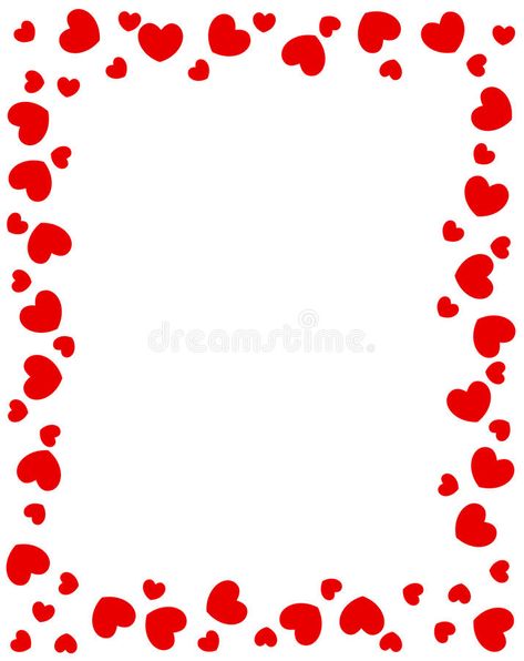 Red hearts border stock vector. Illustration of hearts - 12542331 Valentines Day Frames Design, Hearts Border Design, Heart Border Frame, Heart Border Design, Blank Frames, Valentines Day Border, Valentines Day Designs, All About Me Printable, Heart Border