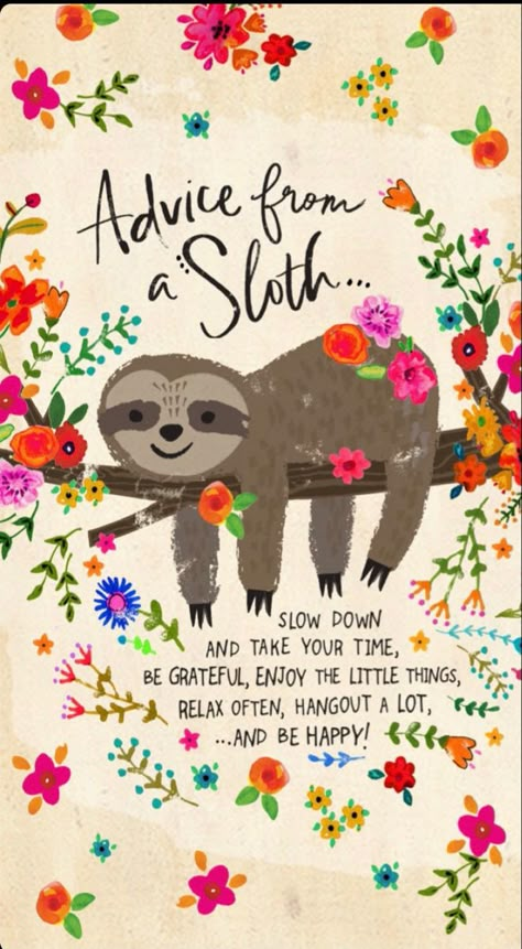 Natural Life Quotes, A Sloth, Be Grateful, Natural Life, Quotable Quotes, Happy Thoughts, Good Thoughts, Slow Down, Positive Thoughts