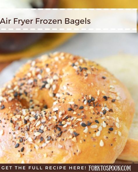 Air Fryer Frozen Bagels - Fork To Spoon Air Fryer Bagels, Bagel Recipe Easy, Blt Recipes, Casein Protein, Homemade Bagels, Best Air Fryers, Bagel Recipe, Easy Air Fryer, Protein Recipes